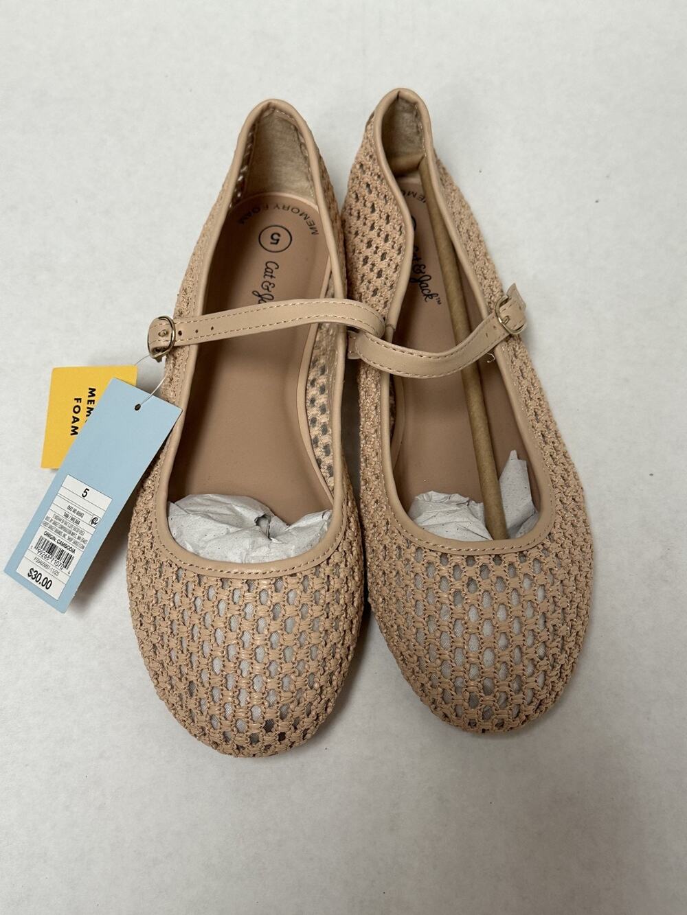 Cat & Jack Girls' Shoes Wilma Ballet Flats Tan Size 5